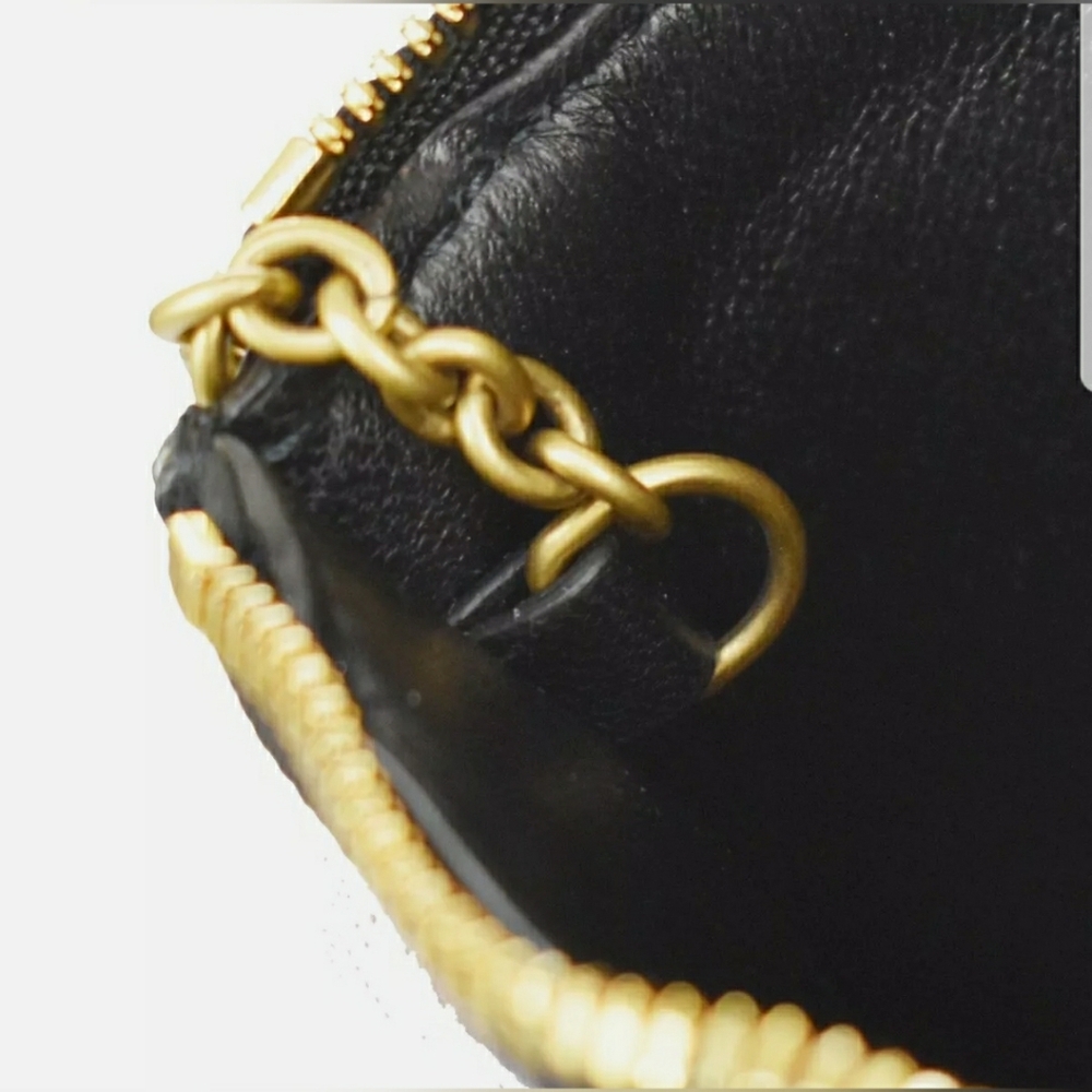 🐰BALENCIAGA BB Logo Coin Wallet Purse Key Ring Le - Picture 11 of 14